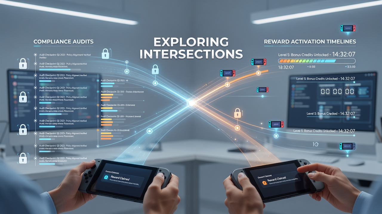 Mobile gaming compliance audit process with reward timelines on portable devices