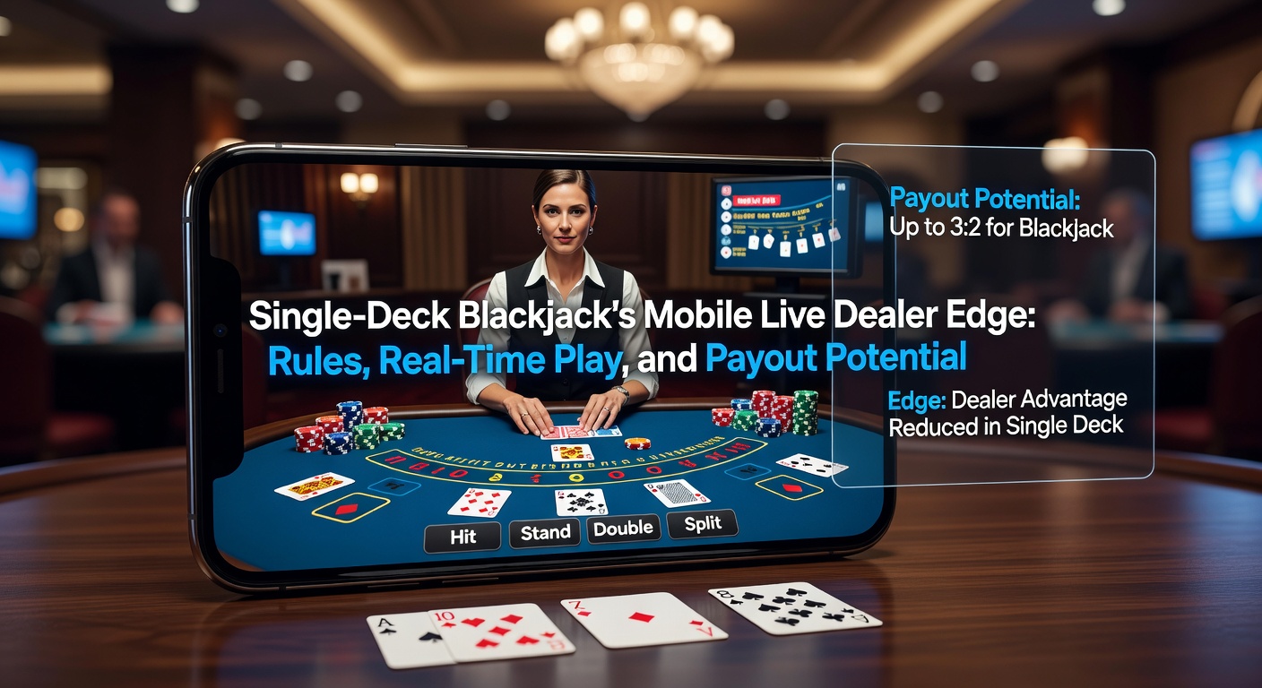 Live dealer shuffling a single deck of cards on a mobile blackjack table, highlighting the intimate setup of the game